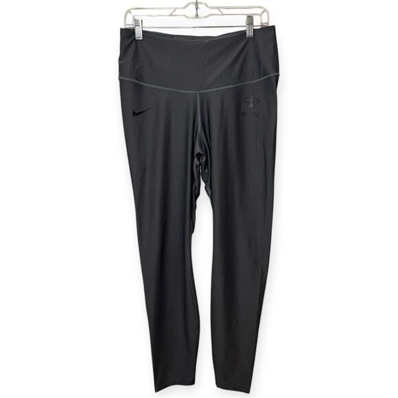 Nike NFL New Orleans Saints Football Black Dri-Fit Leggings Sz XL Activewear - Picture 2 of 14